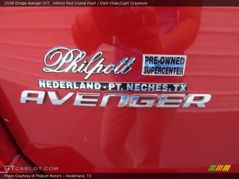 Inferno Red Crystal Pearl / Dark Khaki/Light Graystone 2008 Dodge Avenger SXT