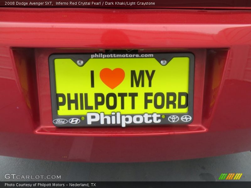 Inferno Red Crystal Pearl / Dark Khaki/Light Graystone 2008 Dodge Avenger SXT