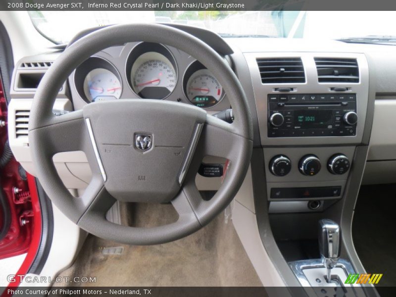 Inferno Red Crystal Pearl / Dark Khaki/Light Graystone 2008 Dodge Avenger SXT
