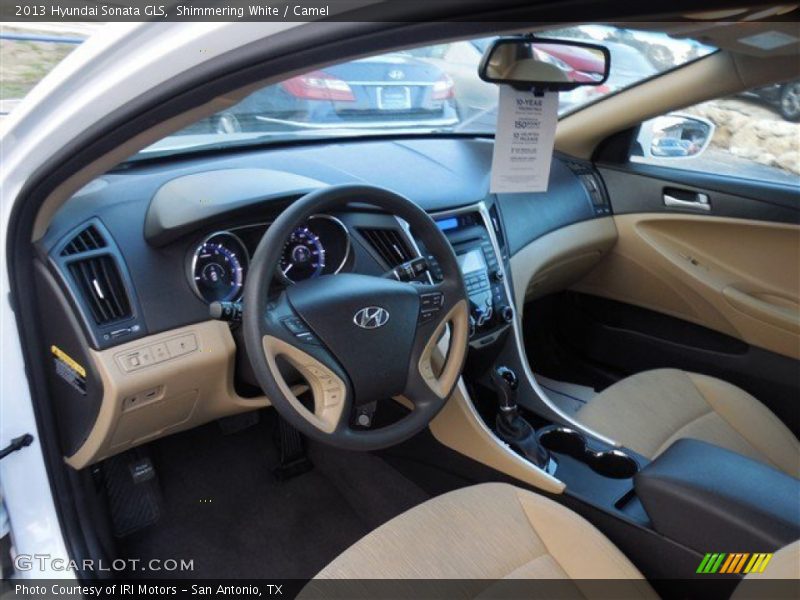 Shimmering White / Camel 2013 Hyundai Sonata GLS