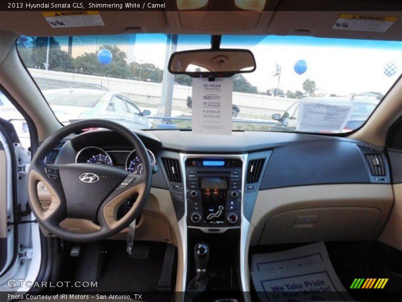 Shimmering White / Camel 2013 Hyundai Sonata GLS