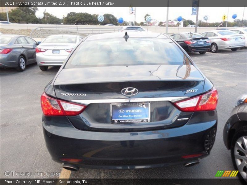Pacific Blue Pearl / Gray 2011 Hyundai Sonata Limited 2.0T