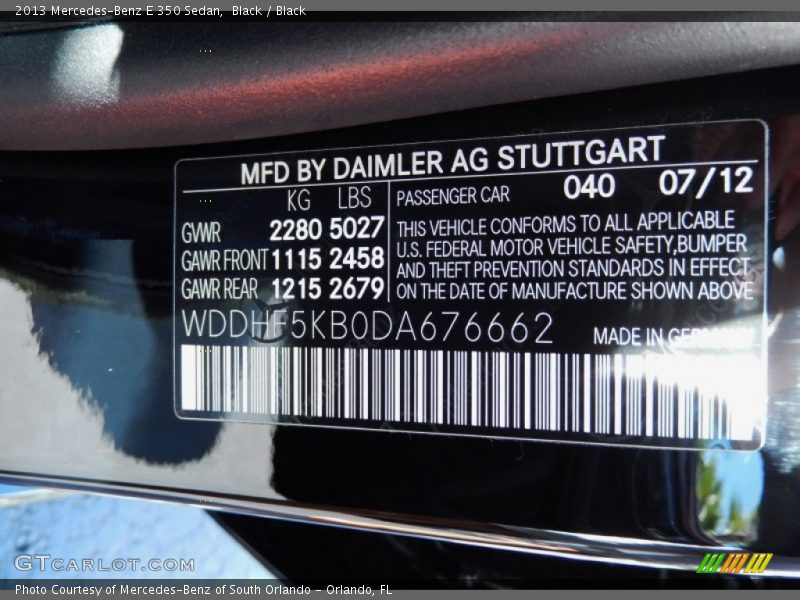 Black / Black 2013 Mercedes-Benz E 350 Sedan