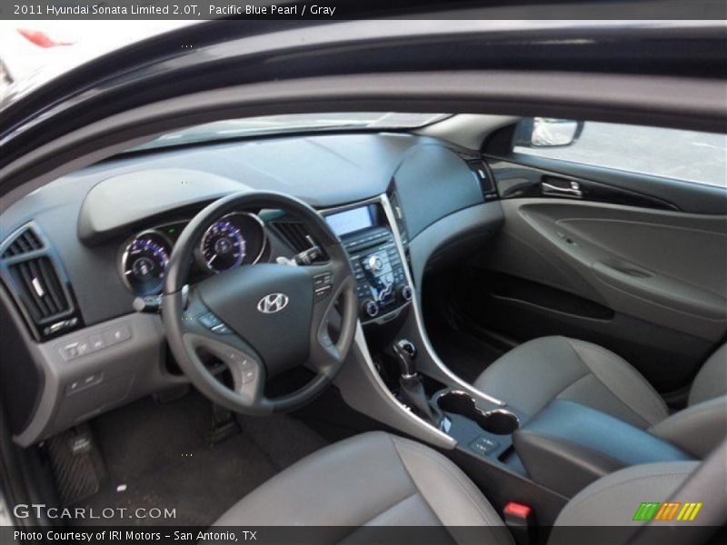 Pacific Blue Pearl / Gray 2011 Hyundai Sonata Limited 2.0T