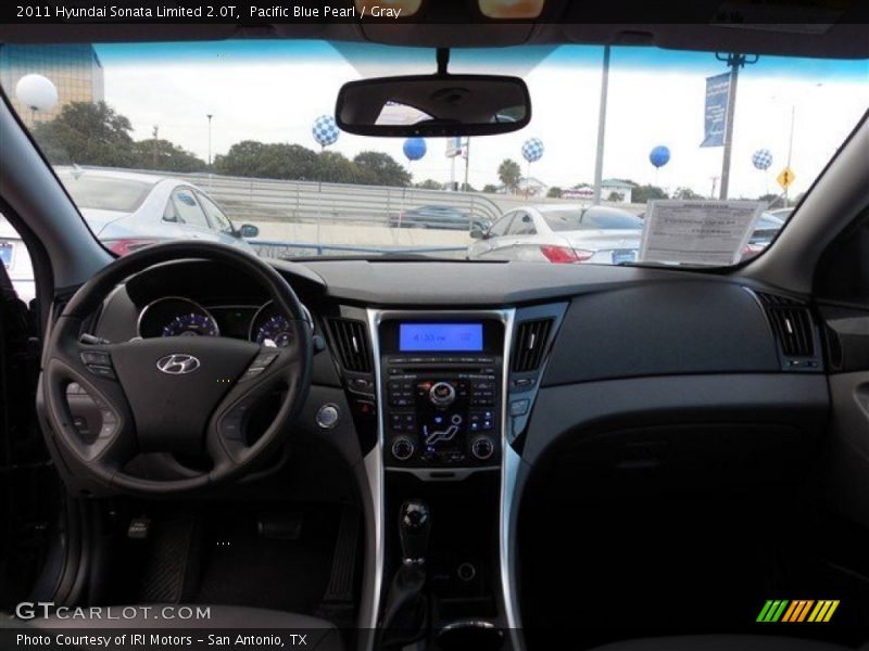 Pacific Blue Pearl / Gray 2011 Hyundai Sonata Limited 2.0T