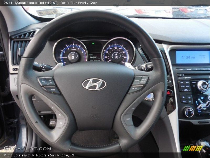 Pacific Blue Pearl / Gray 2011 Hyundai Sonata Limited 2.0T