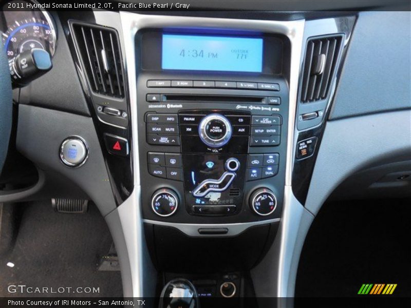 Pacific Blue Pearl / Gray 2011 Hyundai Sonata Limited 2.0T