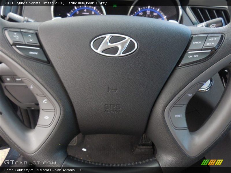 Pacific Blue Pearl / Gray 2011 Hyundai Sonata Limited 2.0T