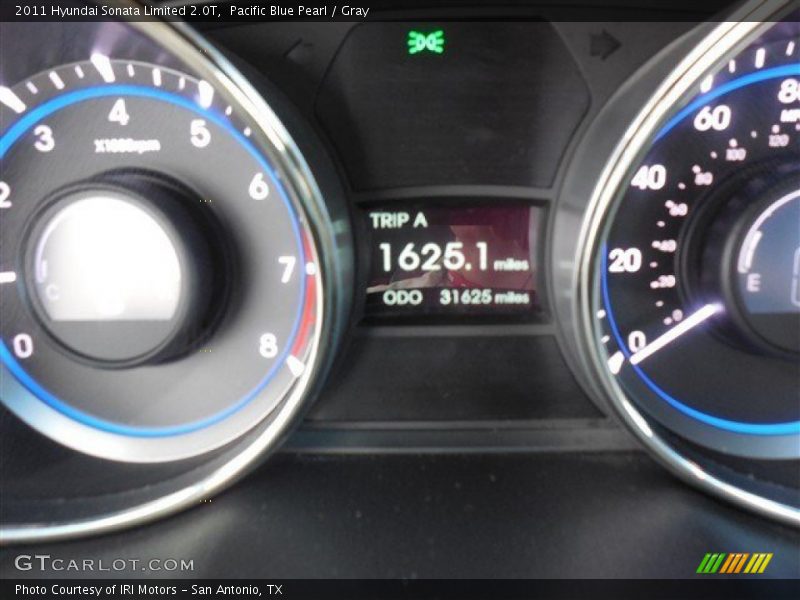 Pacific Blue Pearl / Gray 2011 Hyundai Sonata Limited 2.0T