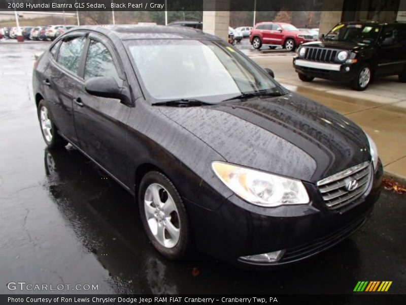 Black Pearl / Gray 2008 Hyundai Elantra GLS Sedan