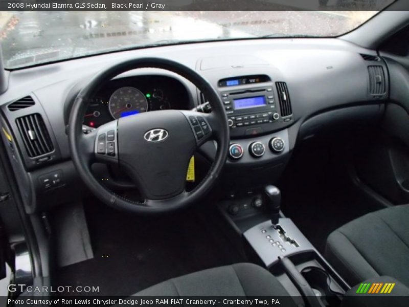 Black Pearl / Gray 2008 Hyundai Elantra GLS Sedan