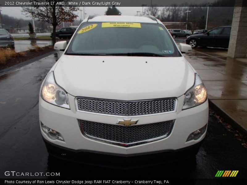 White / Dark Gray/Light Gray 2012 Chevrolet Traverse LT AWD