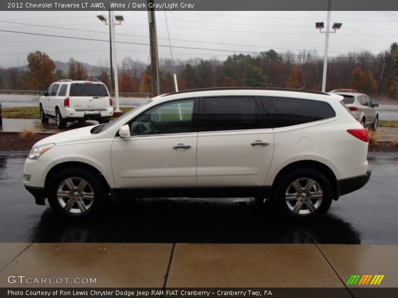 White / Dark Gray/Light Gray 2012 Chevrolet Traverse LT AWD