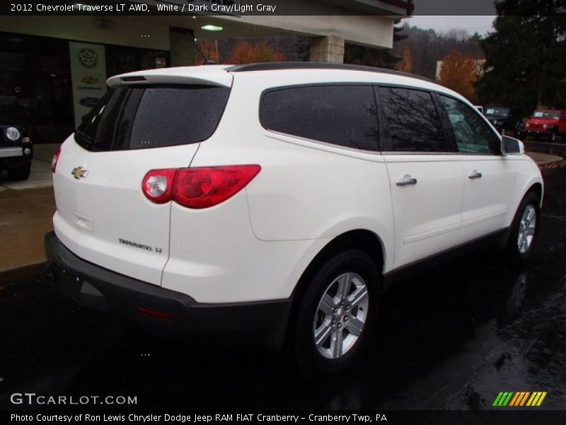 White / Dark Gray/Light Gray 2012 Chevrolet Traverse LT AWD