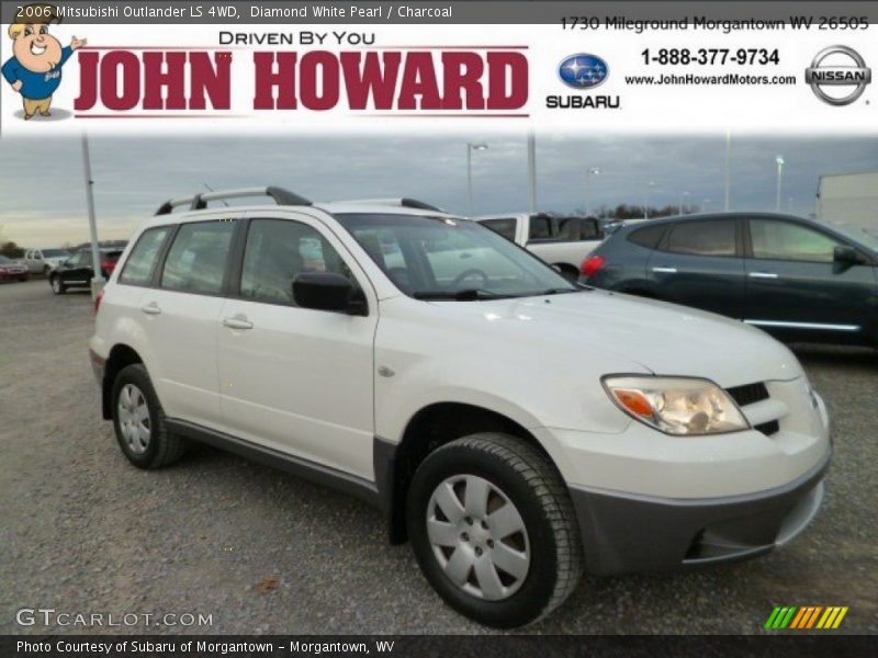 Diamond White Pearl / Charcoal 2006 Mitsubishi Outlander LS 4WD