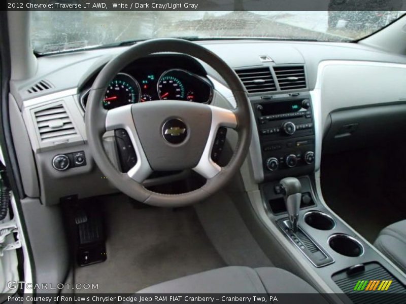 White / Dark Gray/Light Gray 2012 Chevrolet Traverse LT AWD