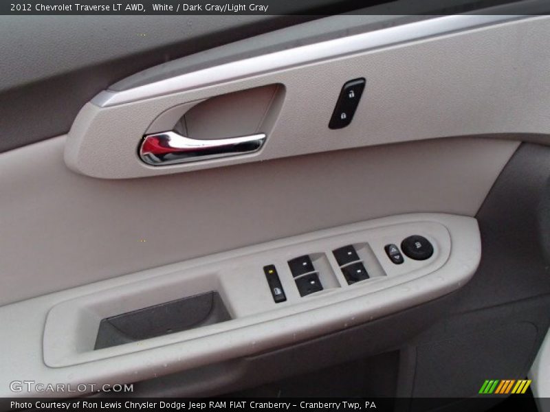 White / Dark Gray/Light Gray 2012 Chevrolet Traverse LT AWD