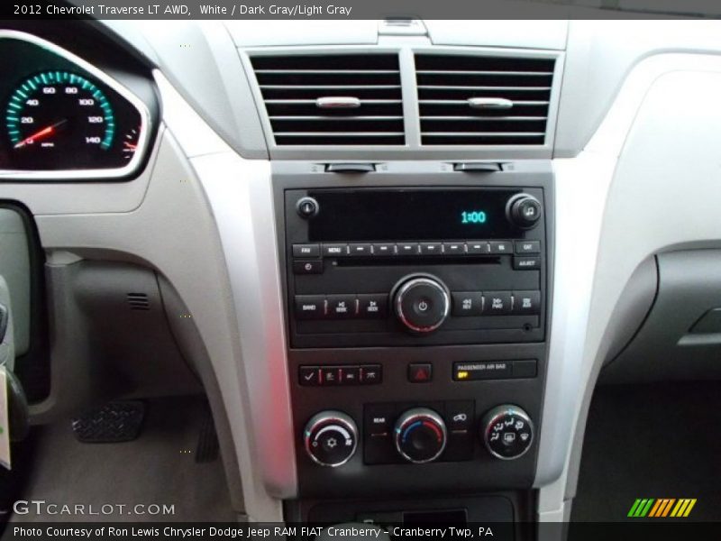 White / Dark Gray/Light Gray 2012 Chevrolet Traverse LT AWD