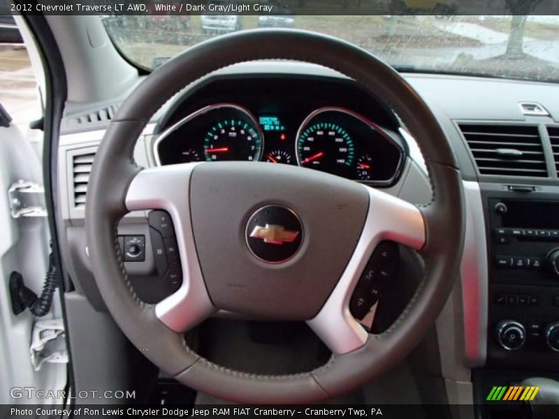 White / Dark Gray/Light Gray 2012 Chevrolet Traverse LT AWD