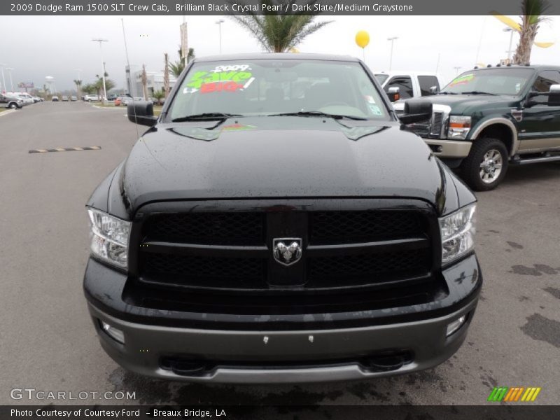 Brilliant Black Crystal Pearl / Dark Slate/Medium Graystone 2009 Dodge Ram 1500 SLT Crew Cab