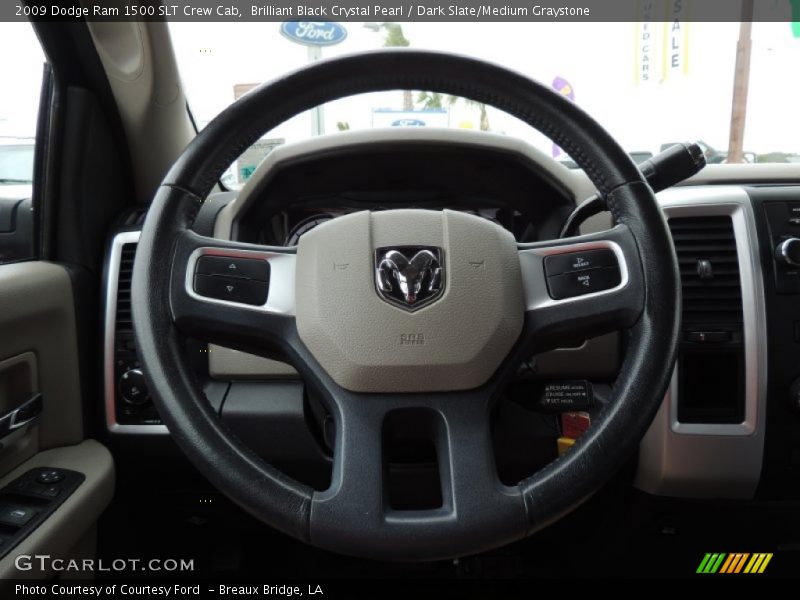 Brilliant Black Crystal Pearl / Dark Slate/Medium Graystone 2009 Dodge Ram 1500 SLT Crew Cab