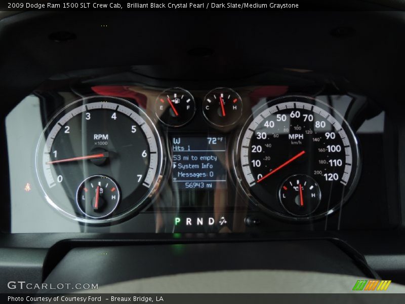 Brilliant Black Crystal Pearl / Dark Slate/Medium Graystone 2009 Dodge Ram 1500 SLT Crew Cab