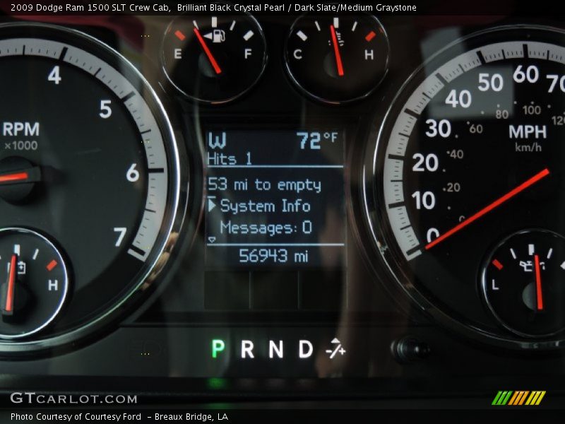Brilliant Black Crystal Pearl / Dark Slate/Medium Graystone 2009 Dodge Ram 1500 SLT Crew Cab