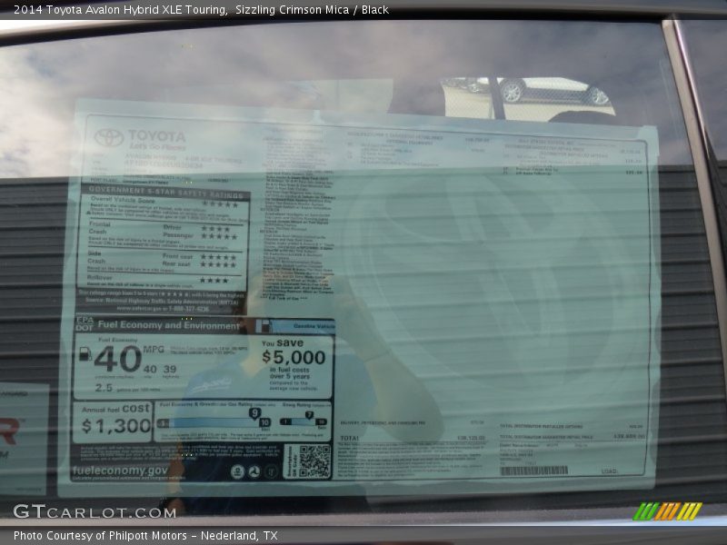 Sizzling Crimson Mica / Black 2014 Toyota Avalon Hybrid XLE Touring