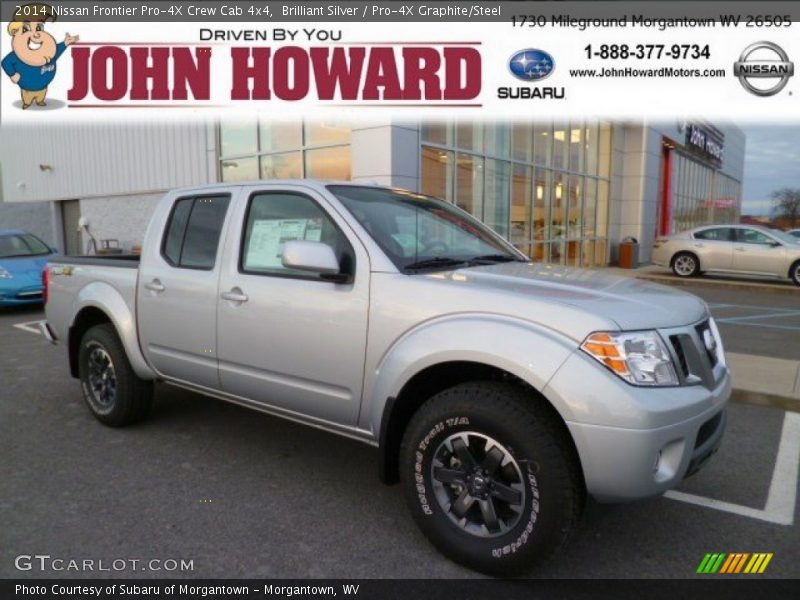 Brilliant Silver / Pro-4X Graphite/Steel 2014 Nissan Frontier Pro-4X Crew Cab 4x4