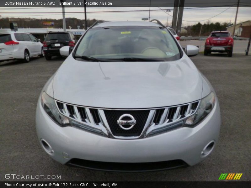 Brilliant Silver Metallic / Beige 2009 Nissan Murano S AWD