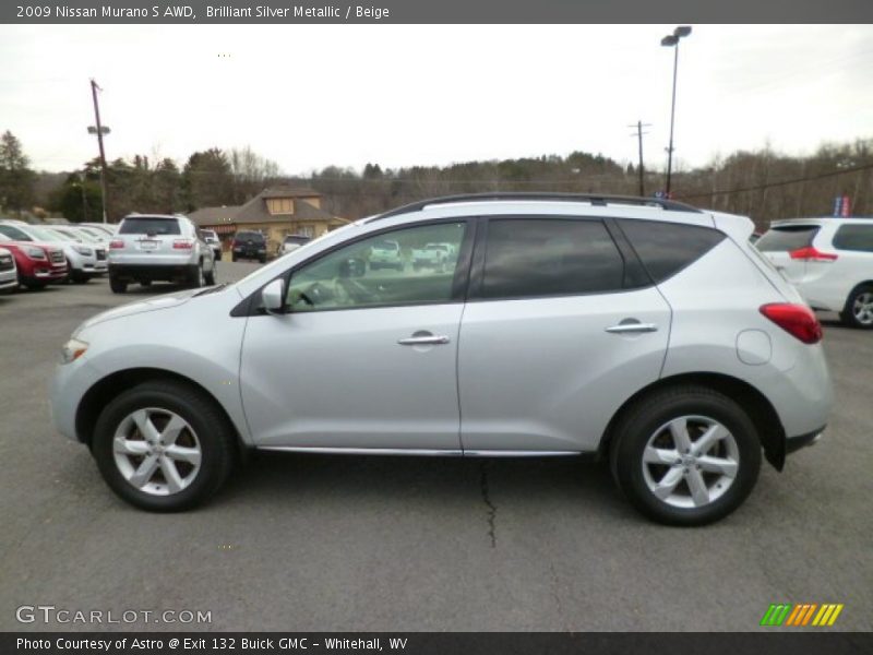 Brilliant Silver Metallic / Beige 2009 Nissan Murano S AWD