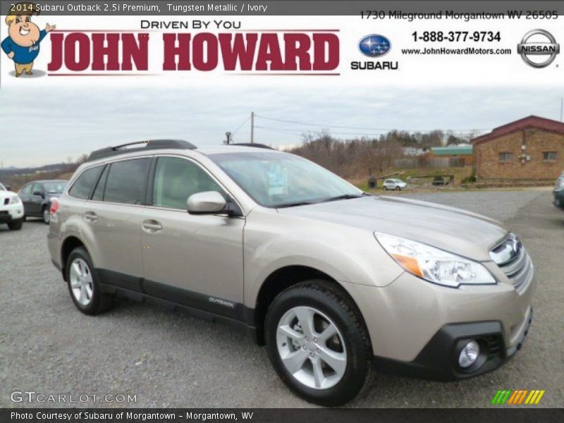 Tungsten Metallic / Ivory 2014 Subaru Outback 2.5i Premium