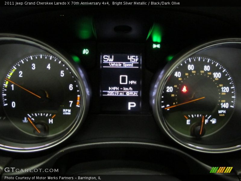 Bright Silver Metallic / Black/Dark Olive 2011 Jeep Grand Cherokee Laredo X 70th Anniversary 4x4