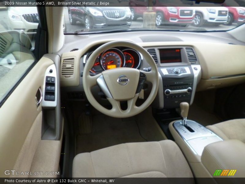 Brilliant Silver Metallic / Beige 2009 Nissan Murano S AWD