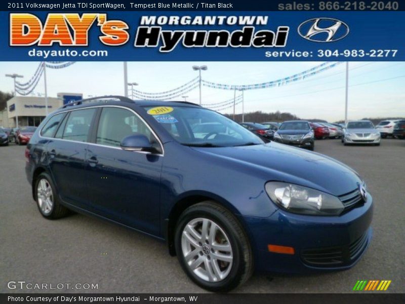 Tempest Blue Metallic / Titan Black 2011 Volkswagen Jetta TDI SportWagen