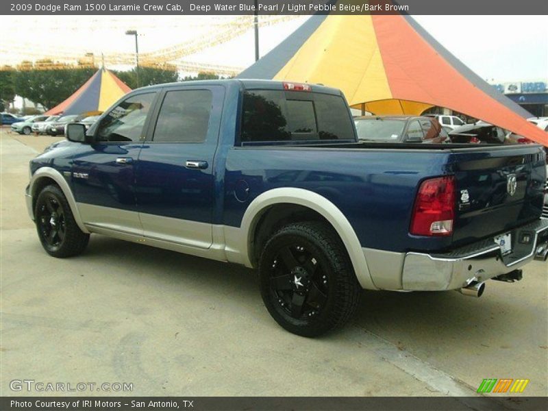 Deep Water Blue Pearl / Light Pebble Beige/Bark Brown 2009 Dodge Ram 1500 Laramie Crew Cab