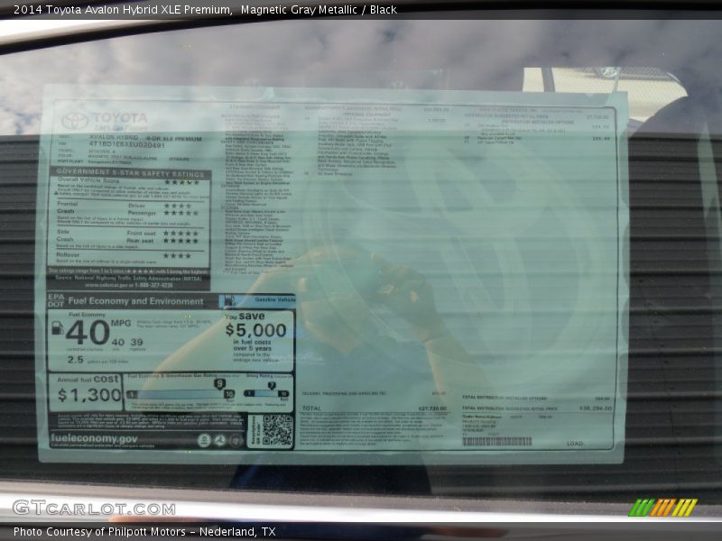 Magnetic Gray Metallic / Black 2014 Toyota Avalon Hybrid XLE Premium