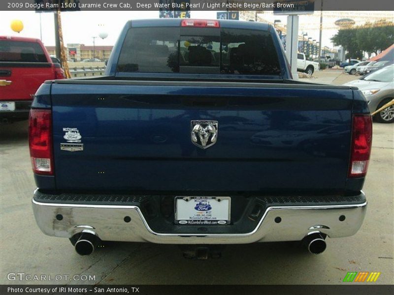 Deep Water Blue Pearl / Light Pebble Beige/Bark Brown 2009 Dodge Ram 1500 Laramie Crew Cab