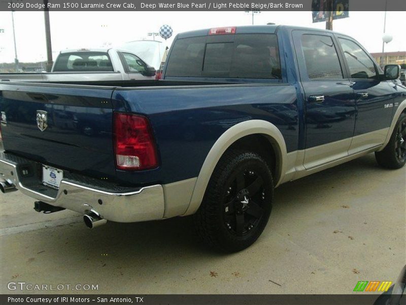 Deep Water Blue Pearl / Light Pebble Beige/Bark Brown 2009 Dodge Ram 1500 Laramie Crew Cab