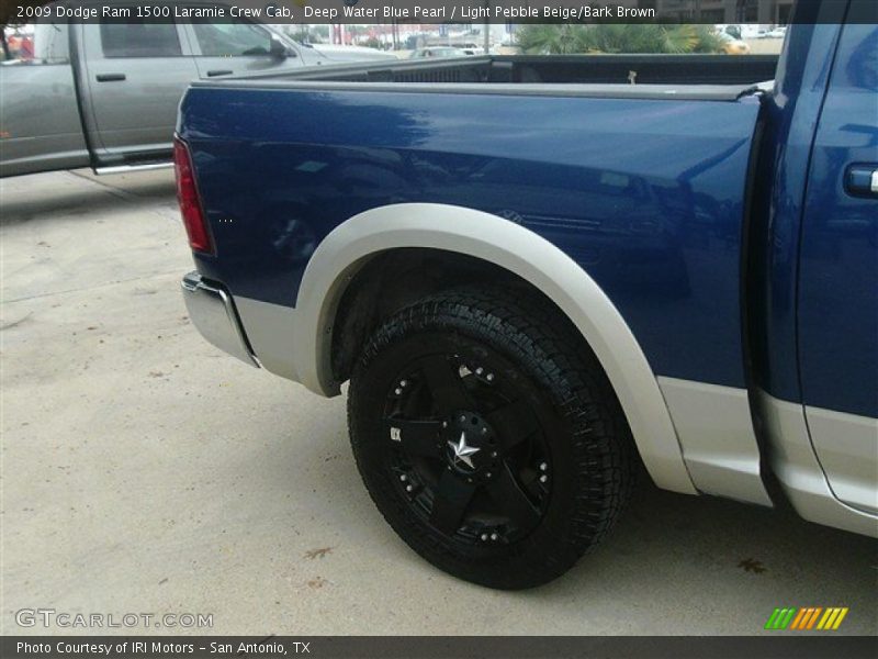 Deep Water Blue Pearl / Light Pebble Beige/Bark Brown 2009 Dodge Ram 1500 Laramie Crew Cab