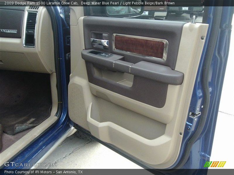 Deep Water Blue Pearl / Light Pebble Beige/Bark Brown 2009 Dodge Ram 1500 Laramie Crew Cab