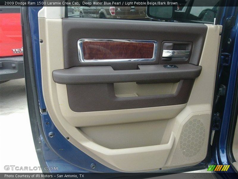 Deep Water Blue Pearl / Light Pebble Beige/Bark Brown 2009 Dodge Ram 1500 Laramie Crew Cab