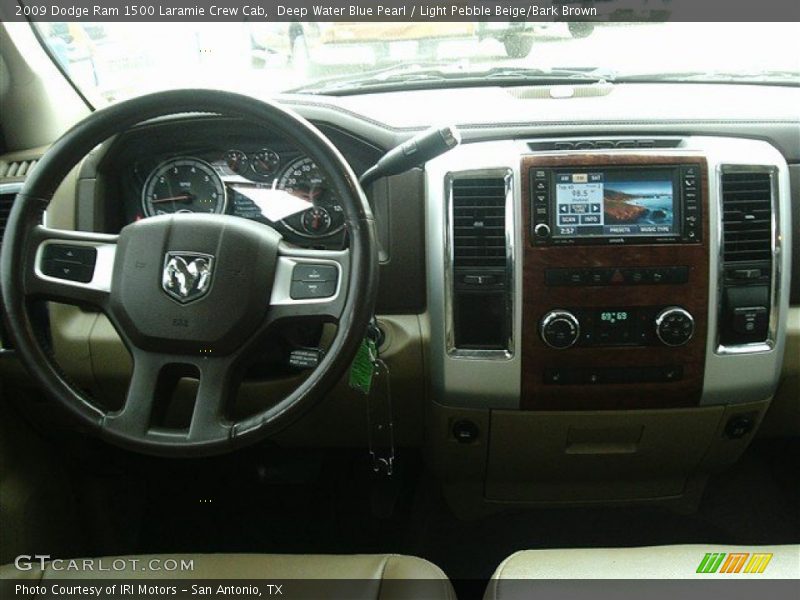 Deep Water Blue Pearl / Light Pebble Beige/Bark Brown 2009 Dodge Ram 1500 Laramie Crew Cab