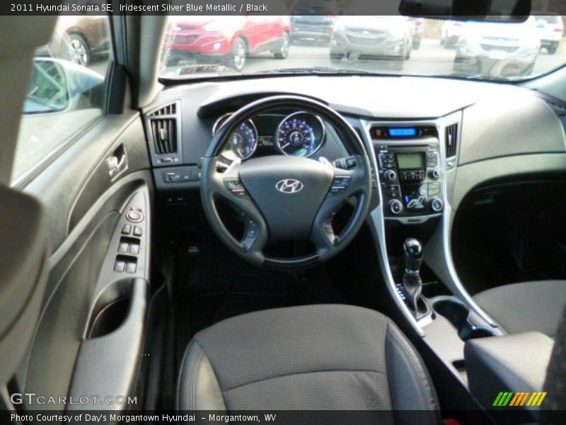 Iridescent Silver Blue Metallic / Black 2011 Hyundai Sonata SE