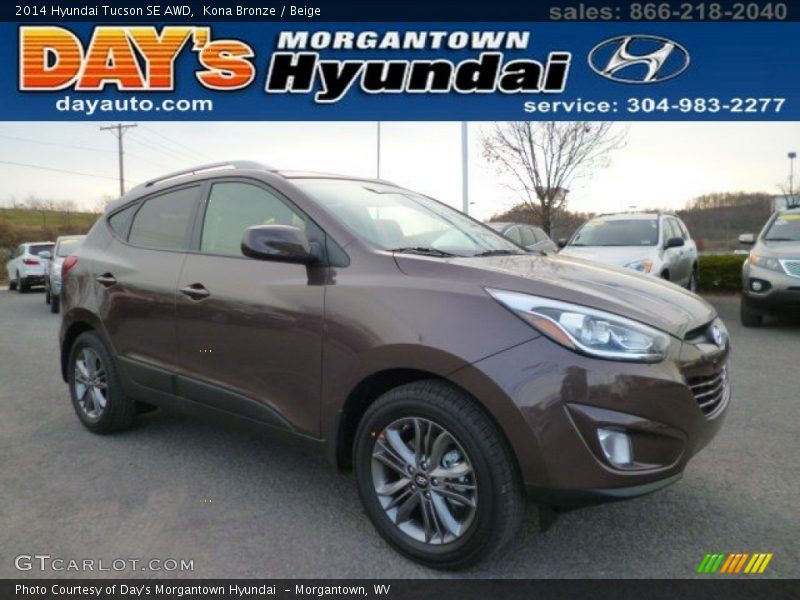 Kona Bronze / Beige 2014 Hyundai Tucson SE AWD