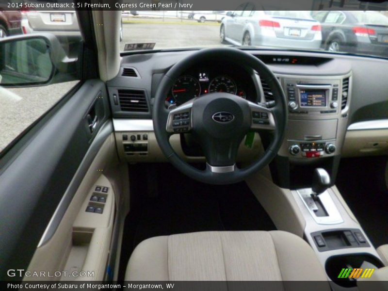 Cypress Green Pearl / Ivory 2014 Subaru Outback 2.5i Premium
