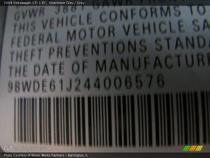 Silverstone Grey / Grey 2004 Volkswagen GTI 1.8T