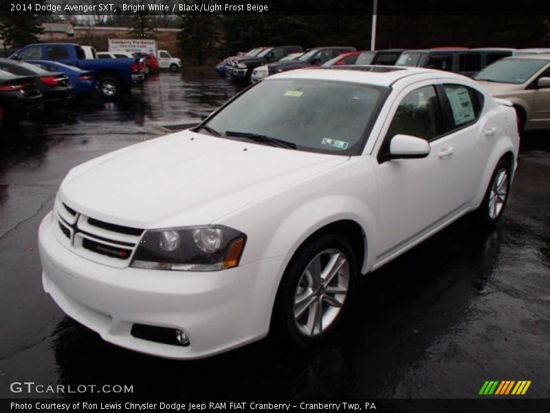 Bright White / Black/Light Frost Beige 2014 Dodge Avenger SXT