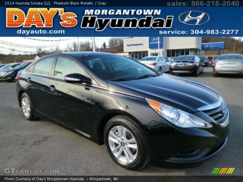Phantom Black Metallic / Gray 2014 Hyundai Sonata GLS