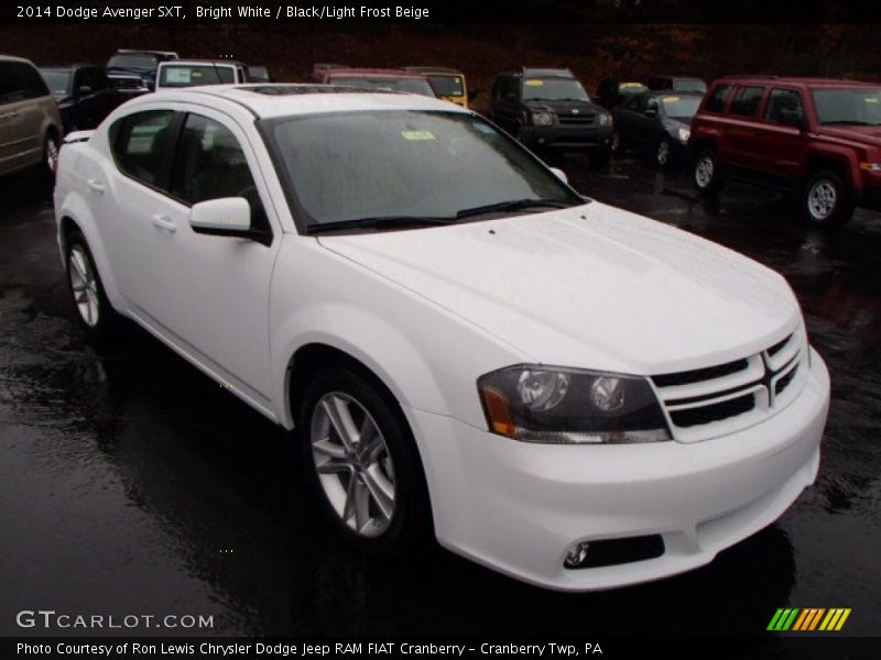 Bright White / Black/Light Frost Beige 2014 Dodge Avenger SXT